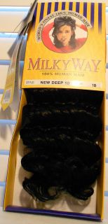 Milkyway 100 Human New Deep Weaving Hair 10 Long Color 1B New