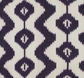 Summer Hill Fabric / Kerela Ikat Purple / Purple White Modern Drapery
