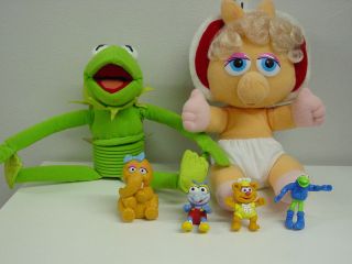 Sesame Street Missy Piggy Plush Kermit Slinky 4 Small Figures