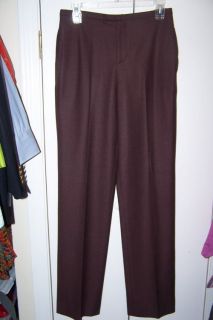 Tse Italian Wool Flat Front Trousers Pants Eggplant 4
