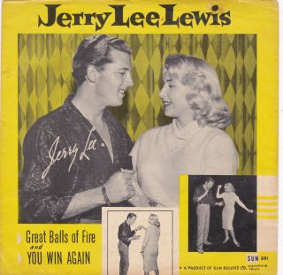 Jerry Lee Lewis Great Balls of Fire Sun Records Picture Sleeve Only