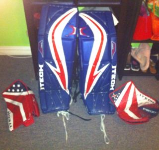 Itech RX5 Adult Goalie Ice Hockey Pads and Gloves