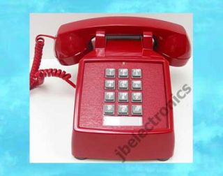 Retro Red Push Button Desk Telephone Phone Vintage Look