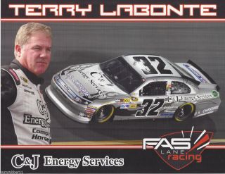 2012 Terry Labonte C J Energy Services 32 NASCAR Postcard