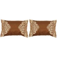 surya chocolate and cream 20 wide set of 2 lumbar pillows