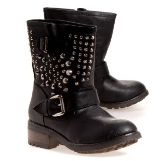Bamboo Womens Italo Studded Dress Boot Boots Shoes