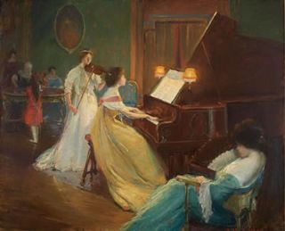 Ivey Selkirk   Parlor scene with evening concert