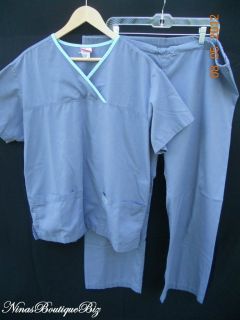 Izzy Scrub Set by Peaches Large Gray Medical Uniform