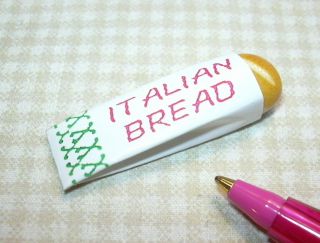 Miniature Economy Italian Bread Loaf Wrapped Dollhouse