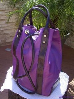 Marino Orlandi Italian Purple Leather Sling Backpack