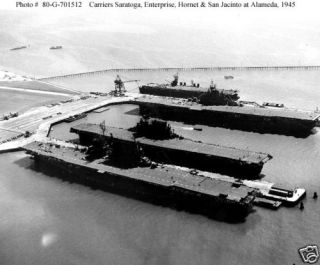 USS Saratoga Hornet Enterprise San Jacinto 1945 Photo