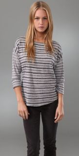Juicy Couture 3/4 Sleeve Boat Neck Top with Sequin Stripes