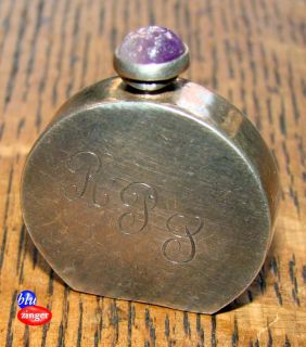 Vintage Mexican Sterling Silver Amethyst Scent Perfume Bottle Vermont