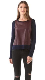 Elizabeth and James Leather High Low Pullover
