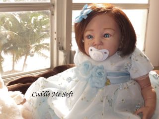 Cuddle Me Soft   Beautiful Reborn Baby Girl  Rooted Human Hair   Sold