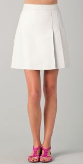 Raoul Side Pleated Leather Skirt