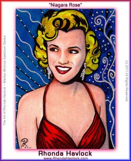 NIAGARA ROSE ~ Marilyn Monroe Canvas Edition ACEO Art Card ~ Rhonda