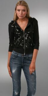 Juicy Couture 3/4 Sleeve Sequin Crop Jacket