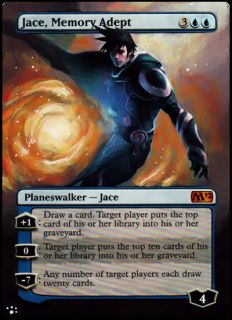 Magic MTG Altered Painted Jace Memory Adept M12 Fire