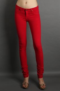 MOGAN French Terry Stretch Jegging Skinny Pants Red