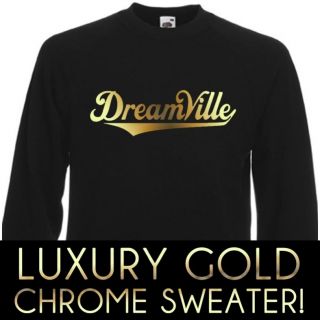 DREAMVILLE J COLE WORLD LUXURY GOLD CHROME SWEATER SWEATSHIRT UNISEX S