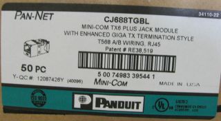  CJ688TGBL CAT6 Mini Com TX6 plus jack module (50) Black Jacks BNIB