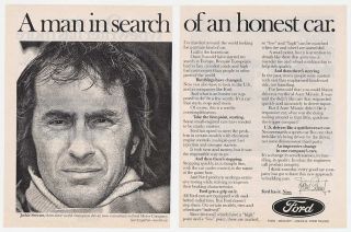1982 Jackie Stewart in Search of An Honest Car Ford 2 Page Ad
