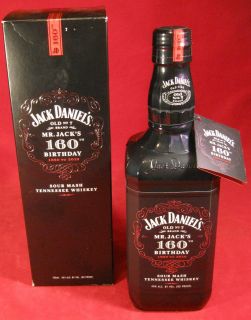 Jack Daniels Old No 7 Brand Mr Jacks 160th Birthday Bottle Excellent