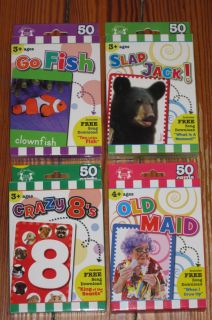 Boxes of Flash/Game Cards Go Fish Slap Jack Crazy 8s & Old Maid NEW