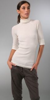 Vince Elbow Sleeve Turtleneck Cashmere Sweater