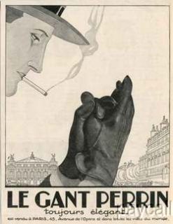 1923 Art Deco Ad Print Le Gant Perrin Gloves Artist Hemjic