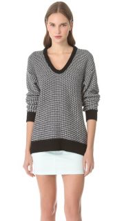 T by Alexander Wang Checkered Float Tunic Sweater