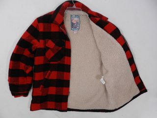  Plaid Jacket Red Black Hunting Style Made in USA Mens Size L