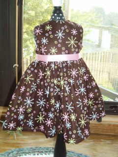 Colorful Jacks Print Chocolate Dress Fits 18 American Girl Doll