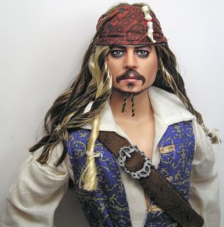 OOAK Johnny Depp Jack Sparrow Barbie Doll Art Repaint by Pamela Reasor