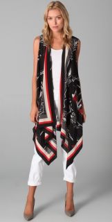 DKNY Sleeveless Scarf Cozy Vest