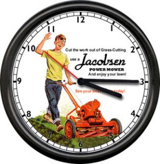 Jacobsen Lawnmower Retro 50s Dealer Sign Wall Clock
