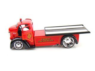 Jada HEAT 1/24 1947 Ford COE Tow Truck Flat Bed County Fire & Rescue