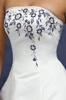 Jade Navy Strapless Corset Halter Wedding Dress Gown 22 White   Brand