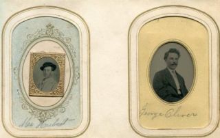 1860s 1870s Texas CDV Tintype Photo Album Many IDD 43 Photos