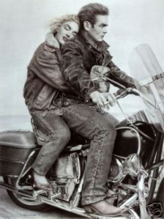 Marilyn Monroe James Dean Motorcycle Poster Print E91A