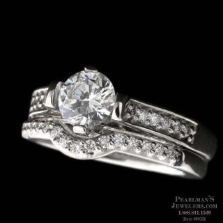Jaffe Platinum Diamond Wedding Ring Set Size 7