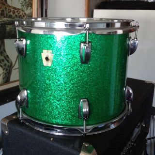 Ludwig Maple Classic 13 Tom Depth Is 10 Green Sparkle Glass Glitter