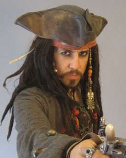 Best Jack Sparrow Leather Tricorn Hat Pirate Costume