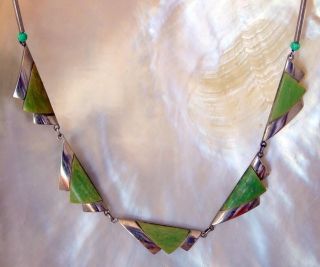 Art Deco Jakob Bengel Chrome and Bakelite Galalith Necklace