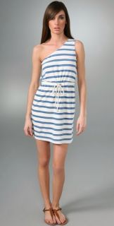 Juicy Couture Lurex Stripe Terry One Shoulder Dress
