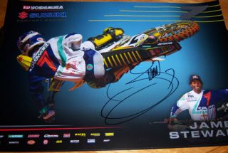 James Bubba Stewart 7 Signed Suzuki Supercross Poster