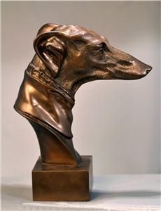 Rare Original Vintage ANTIQUE 1920s Greyhound / Whippet Bronze Bust