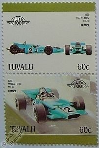 Auto 100 Car Stamps 1969 Matra Ford F1 Jackie Stewart