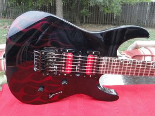 Jackson Guitar w Red Ghost Flames and Tons of Sparkle Flake